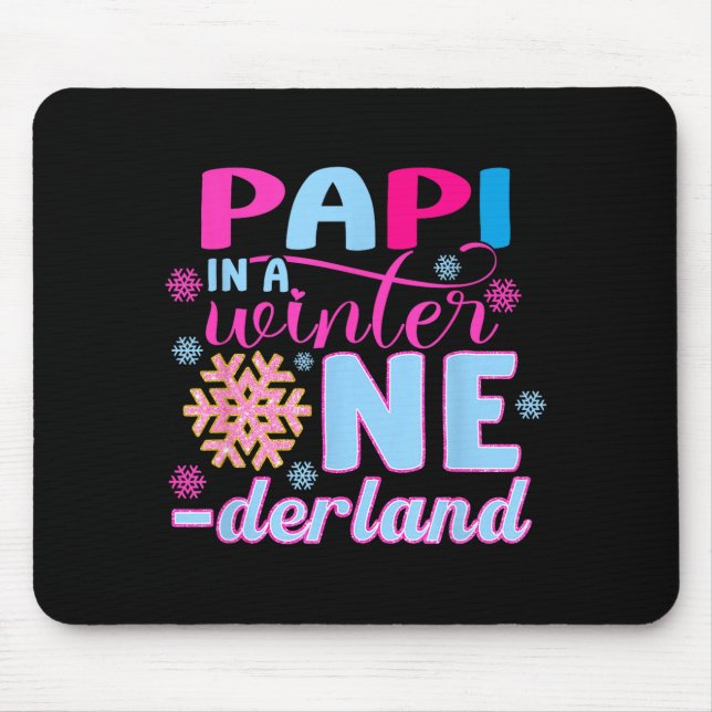 Mousepad Pa In A Winter Onederland Bday Girl Sweet Snowflak (Frente)