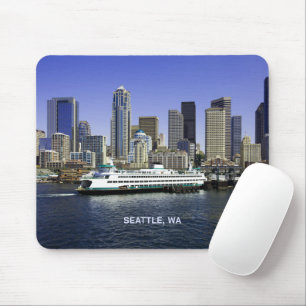 Mousepad Pacífico Noroeste de Seattle Ferry e Edifícios
