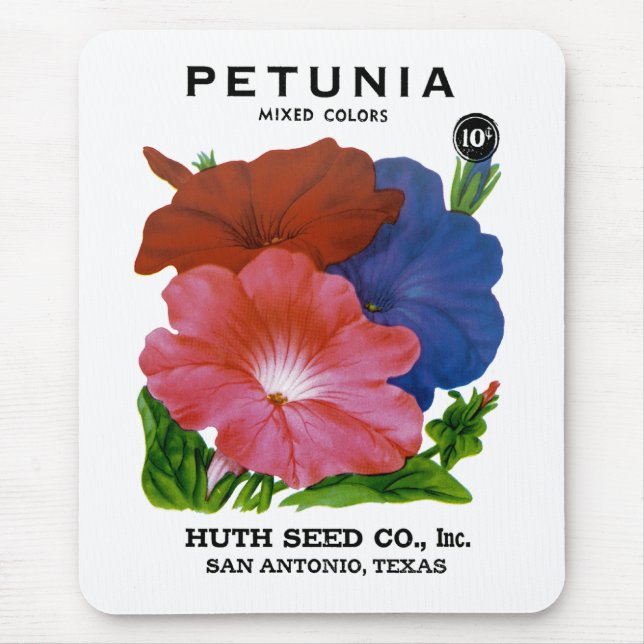 Mousepad Pacote de Semente de Petunia Vintage (Frente)