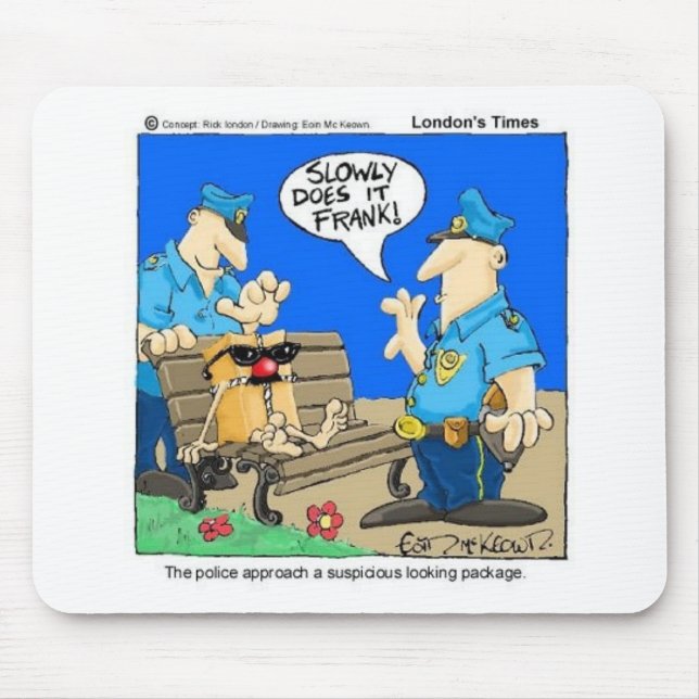 Mousepad Pacote Suspeito Piada de Polícia Presentes de Dese (Frente)
