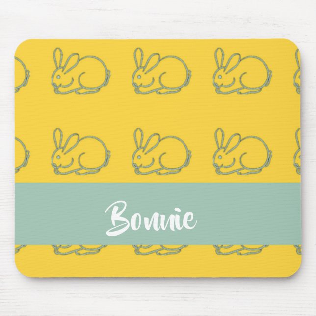 Mousepad Pacotes de nomes personalizados em amarelo (Frente)