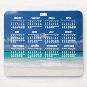 Mousepad Pad Beach do Mouse Calendário Anual Personalizado