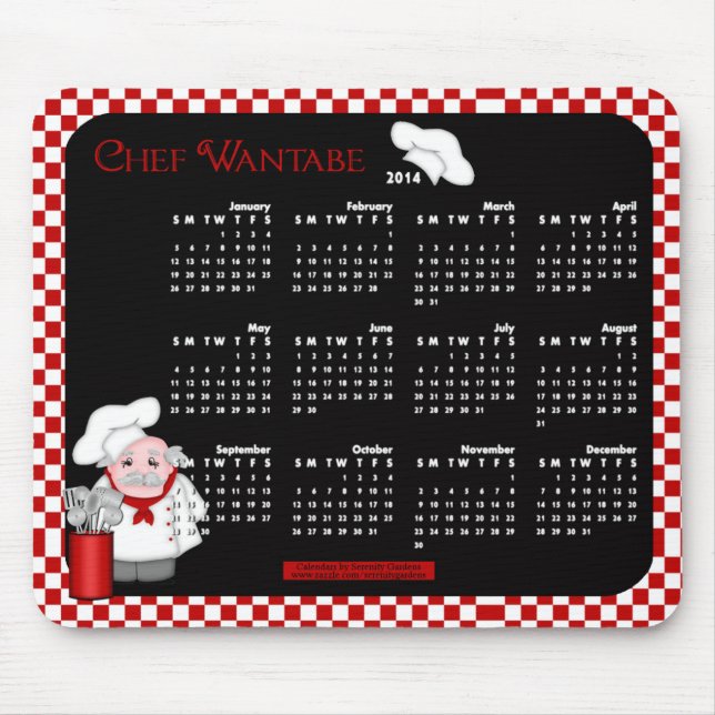 Mousepad Pad-Chef de Calendário 2014 (Frente)