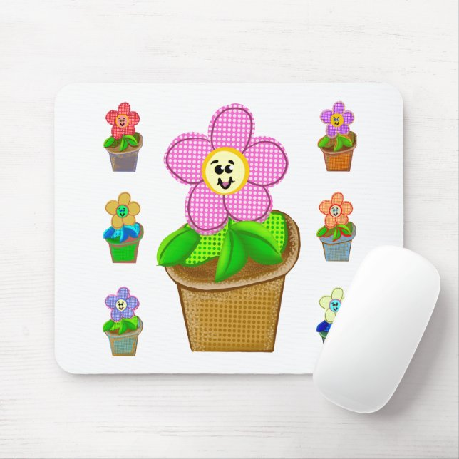 Mousepad Pad De Mouse Com Flores De Frota Cuta Rosada (Com mouse)