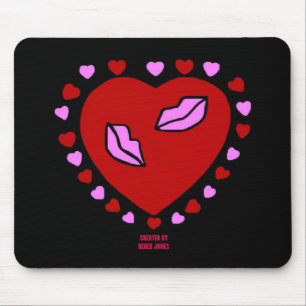 Mousepad Pad de Mouse de Beijos Cardíacos Adoráveis