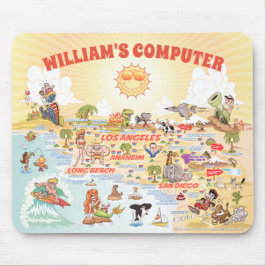 Mousepad Pad de Mouse de Cartoon da Califórnia personalizáv