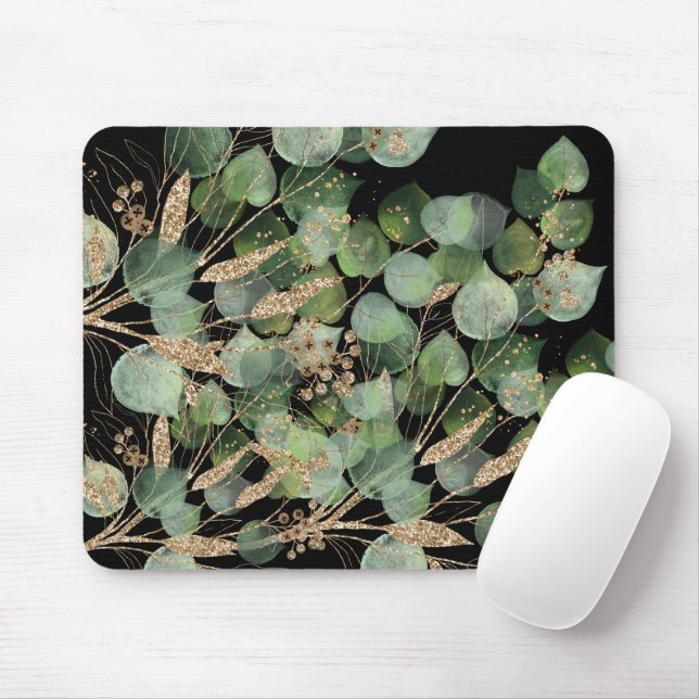 Mousepad Pad de Mouse EUCALYPTUS THREAD DOURADO NEGRO (Com mouse)
