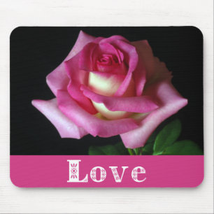 Mousepad Pad de Mouse Floral Rosa Rosa Rosa, Amor