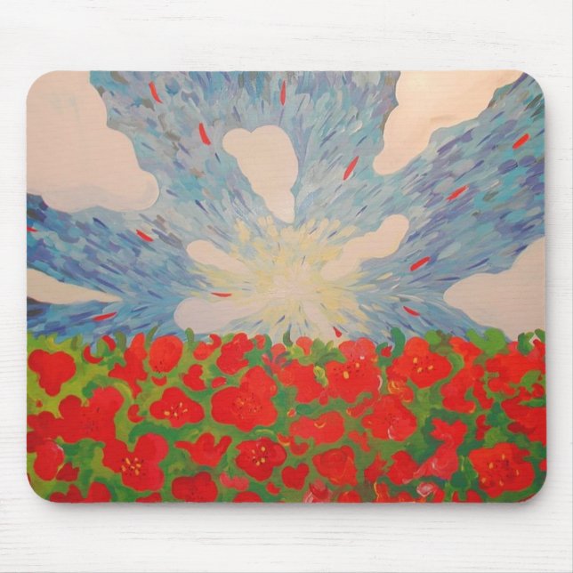 Mousepad Pad de Mouse Flores Vermelhas (Frente)