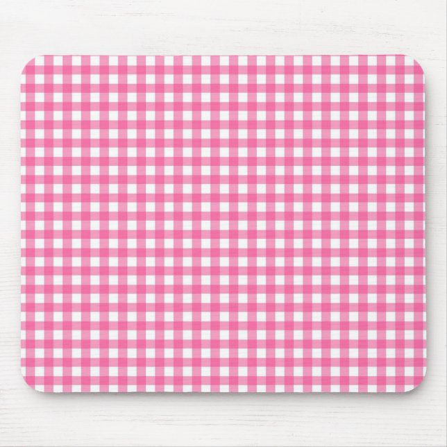 Mousepad Pad de Mouse Gingham Rosa (Frente)