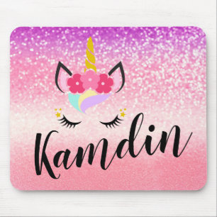 Mousepad Pad de Mouse Glitter do Unicorn Personalizado