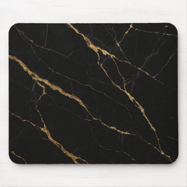 Mousepad Pad de Mouse Negro Marble Luxury (Frente)