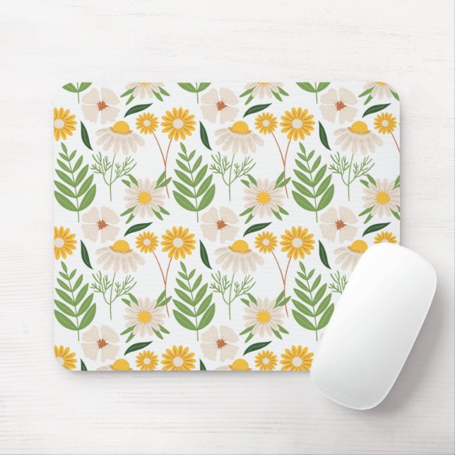 Mousepad Pad de Mouse Padrão Floral (Com mouse)