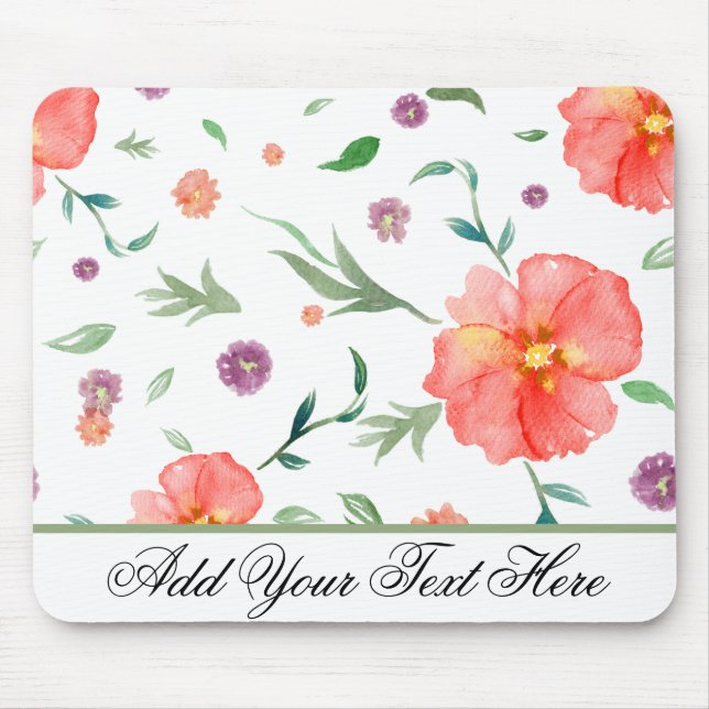 Mousepad Pad de mouse personalizado com aquarela para Mães  (Frente)
