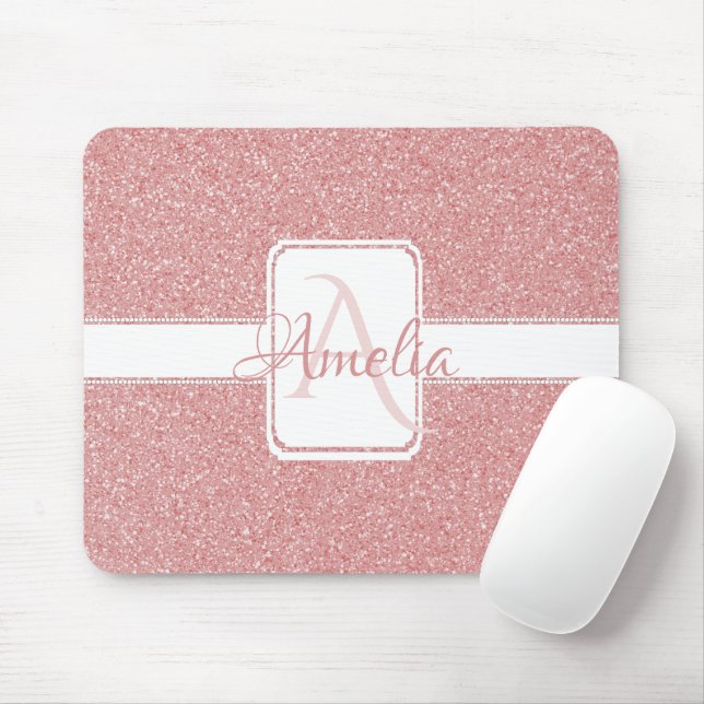 Mousepad Pad de Mouse Personalizado com Brilho Rosa (Com mouse)