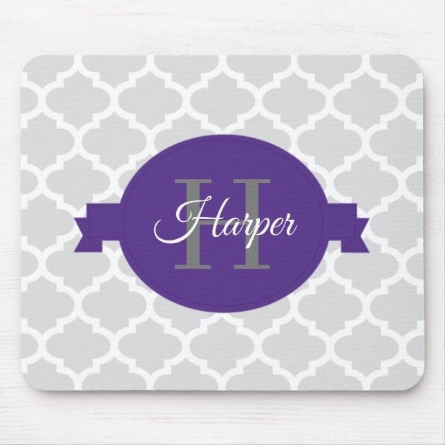 Mousepad Pad de Mouse Personalizado com Quatrefoil Roxo (Frente)