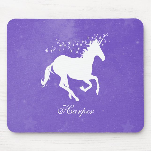 Mousepad Pad de Mouse Personalizado do Unicórnio Roxo (Frente)