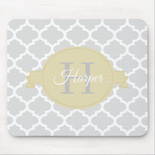 Mousepad Pad de Mouse Personalizado por Quatrefoil Amarelo