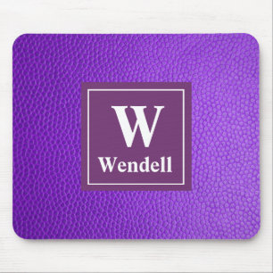 Mousepad Pad de mouse personalizado roxo com nome inicial