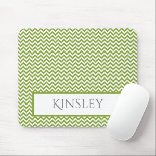 Mousepad Pad de Mouse Personalizado Verde Simples Chevron