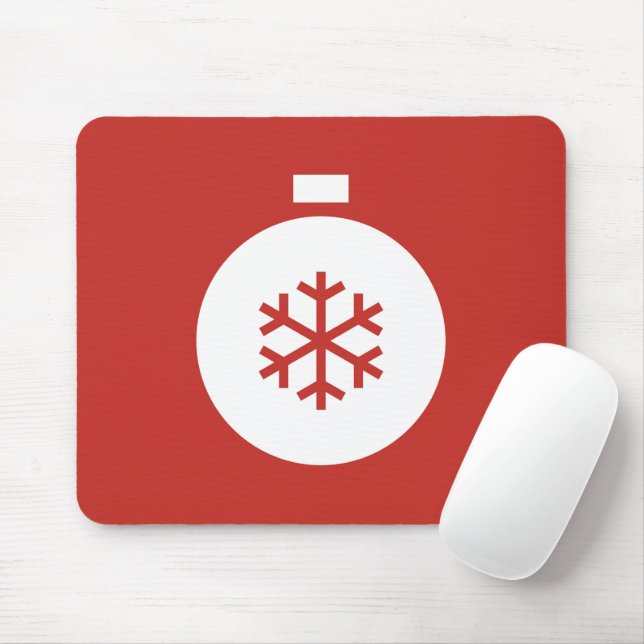 Mousepad Pad de Mouse Vermelho da Bola de Natal (Com mouse)