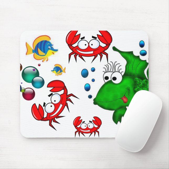 Mousepad Pad De Rato De Caranguejo De Peixe! (Com mouse)