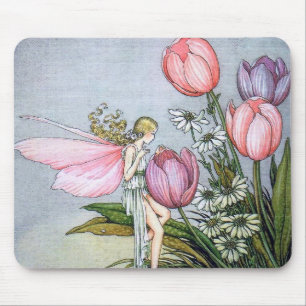 Mousepad Pad de rato de fada e de tulipas