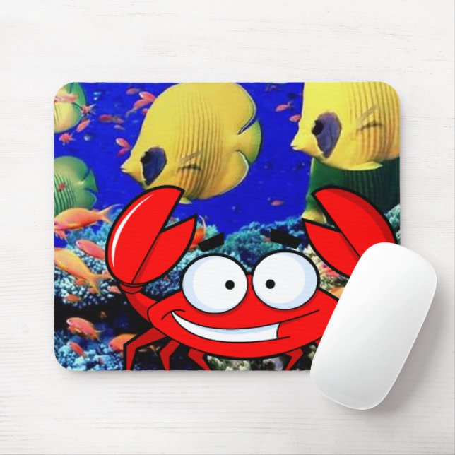 Mousepad Pad De Rato De Peixes Do Oceano Caranguejo! (Com mouse)