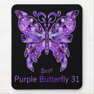 Mousepad Pad do mouse 31 com borboleta púrpura