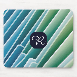 Mousepad Pad do mouse Abstrato verde azul monograma persona