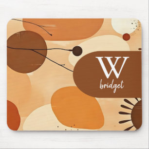 Mousepad Pad do mouse Beige and Brown Abstrato Flow