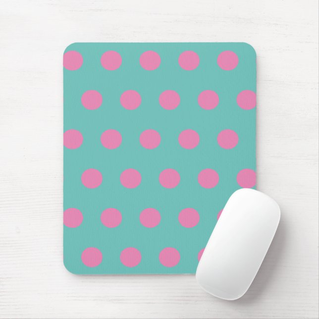 Mousepad Pad do mouse bolinhas (Aqua & Rosa) (Com mouse)