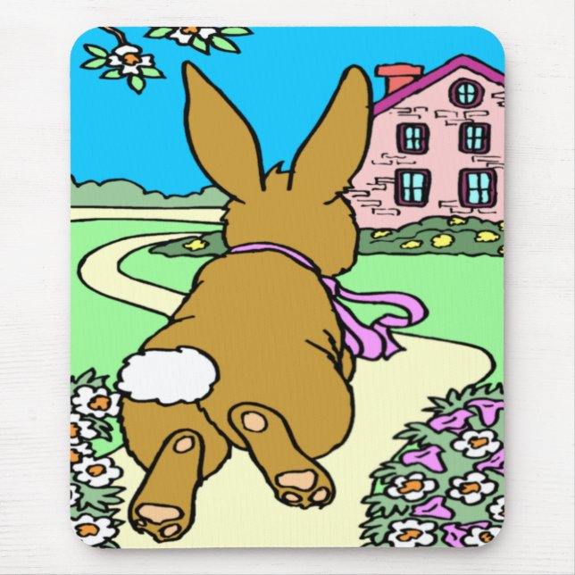 Mousepad Pad do mouse Bunny Trail Páscoa (Frente)