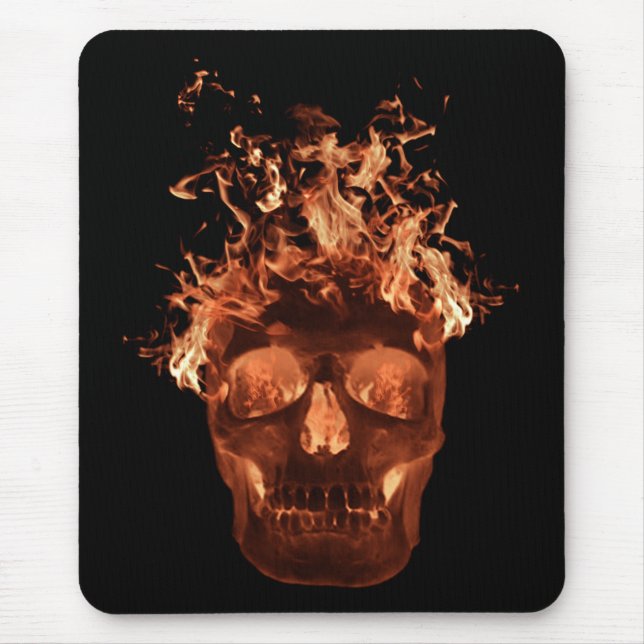 Mousepad Pad do Mouse Caveira Laranja (Frente)