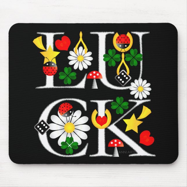 Mousepad Pad do mouse com boa sorte (Frente)