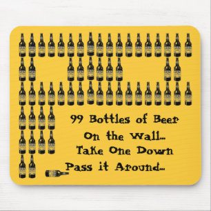 Mousepad Pad do mouse com garrafas de cerveja
