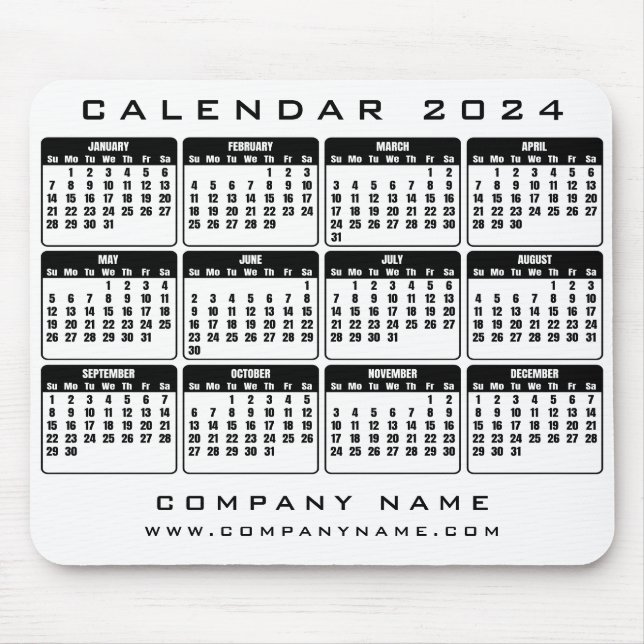 Mousepad Pad do mouse comercial do Calendar 2024 (Frente)