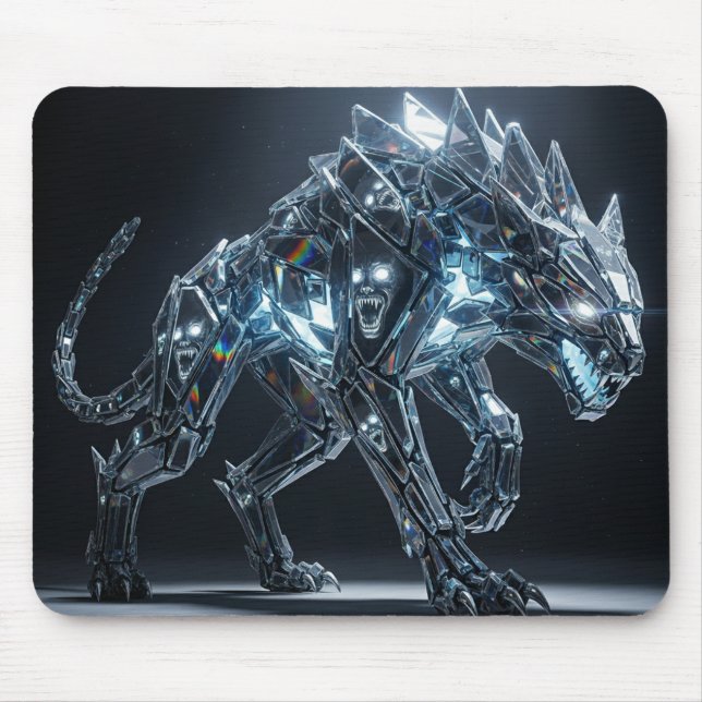 Mousepad Pad do mouse Cyberpunk Wolf para jogos (Frente)