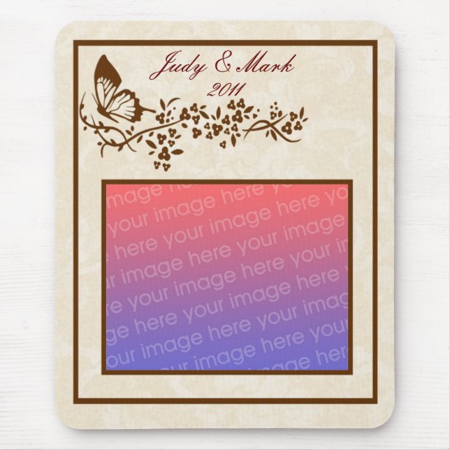 Mousepad Pad do mouse da borboleta Elegante (Frente)