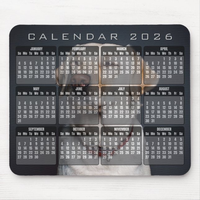 Mousepad Pad do mouse de foto do calendário 2026 (Frente)