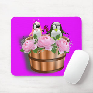 Mousepad Pad do Mouse do Aniversário Floral de Pinguin! Pa