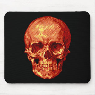 Mousepad Pad do Mouse do Halloween de Caveira Laranja