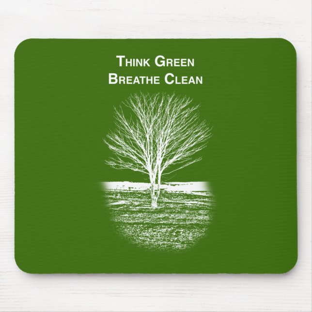 Mousepad Pad do mouse do pense verde (texto branco) (Frente)