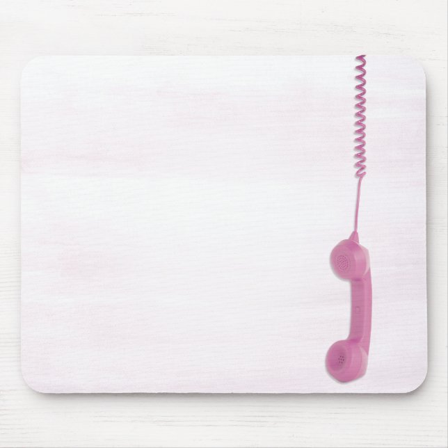 Mousepad Pad do mouse do receptor de telefone rosa perigoso (Frente)