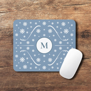 Mousepad Pad do mouse Dusty Blue Flower Power Monograma