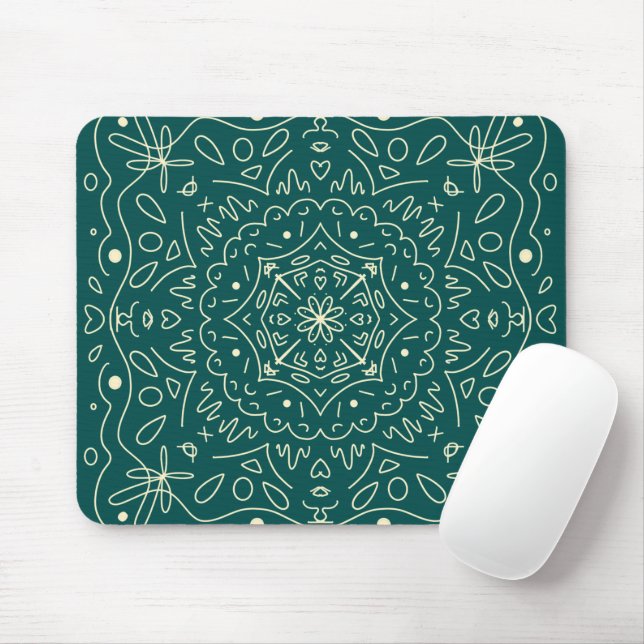 Mousepad Pad do mouse Emerald Mandala (Com mouse)