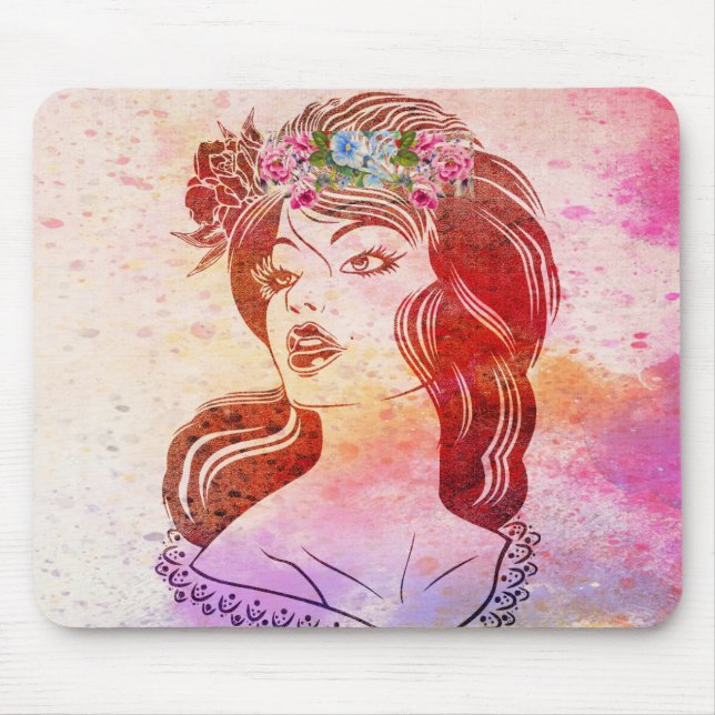 Mousepad Pad do mouse feminino (Frente)