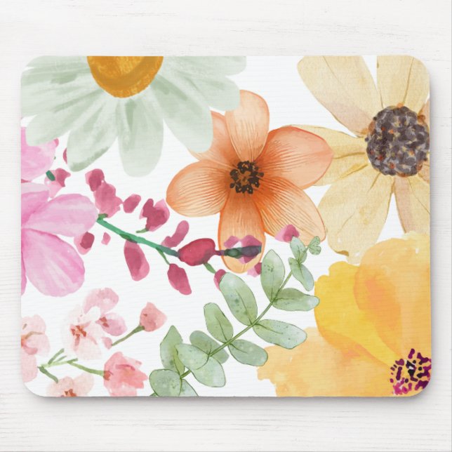 Mousepad Pad do mouse Floral | Acessório de suporte estétic (Frente)