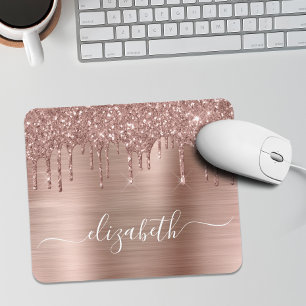 Mousepad Pad do Mouse Glitter Monograma com Discagem Dourad