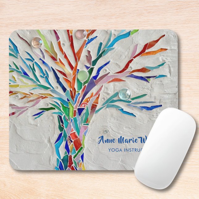 Mousepad Pad do Mouse Instrutor Rainbow Tree Yoga (Criador carregado)